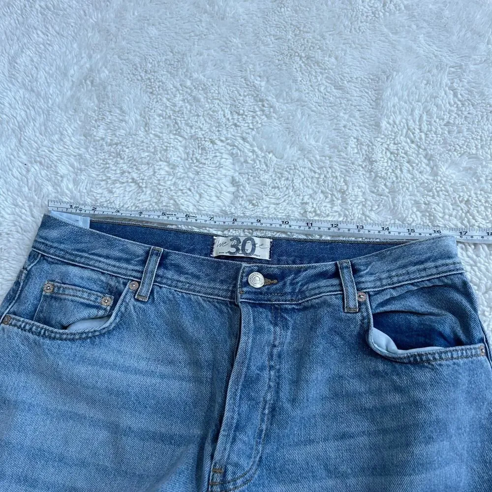 Free People Womens Straight Leg Denim Raw Hem Sz 30 Boho Indie Casual Preppy - Picture 4 of 7